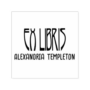 Ex Libris Art Deco Vintage Tekst #3 Bibliotheekboe Zelfinktende Stempel