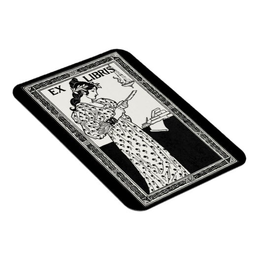 Ex libris art nouveau magneet (Rechterzijde)