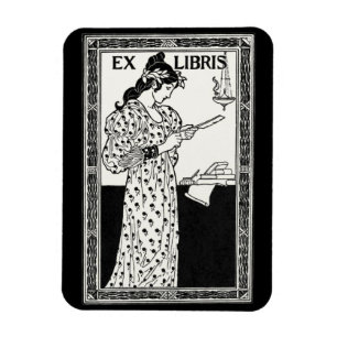 Ex libris art nouveau magneet
