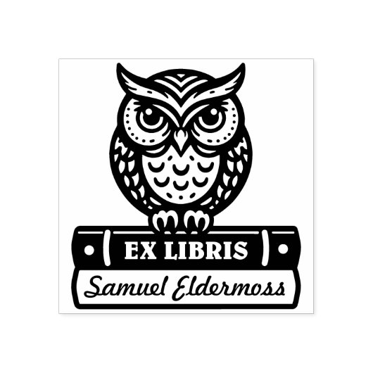 Ex Libris - Bewaker van de Boeken Rubberstempel (Afrduk)