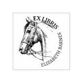 Ex Libris, boek voor aangepaste paarden Rubberstempel (Afrduk)