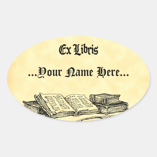 Ex Libris  Boeken Aangepaste Boekplaat Ovale Sticker (Voorkant)