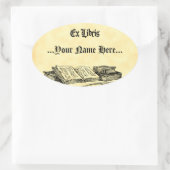 Ex Libris  Boeken Aangepaste Boekplaat Ovale Sticker (Tas)