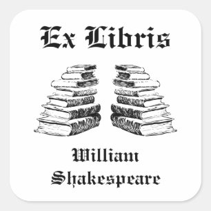 Ex Libris  Boeken Aangepaste Boekplaat Vierkante Sticker