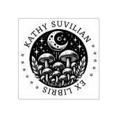 Ex libris boekenstempel met champignons 	rubberstempel (Afrduk)