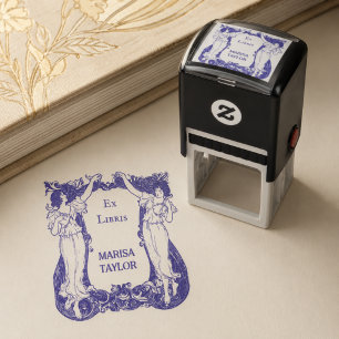 Ex Libris Boekplaat Art Nouveau Boekenliefhebber D Zelfinktende Stempel
