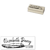 Ex Libris Boekplaat Feather Library Aangepast Rubberstempel (Gestempeld)