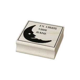 Ex Libris Boekplaat Maan Rubberstempel