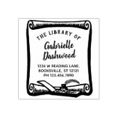 Ex Libris Boekplaat Scroll Library Aangepast Rubberstempel (Afrduk)