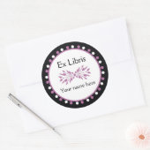 Ex Libris Boekplaat - wit Paarse Polka Dots Ronde Sticker (Envelop)