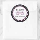 Ex Libris Boekplaat - wit Paarse Polka Dots Ronde Sticker (Tas)