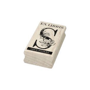 EX libris Book bookplate bookplate monogram S Rubberstempel