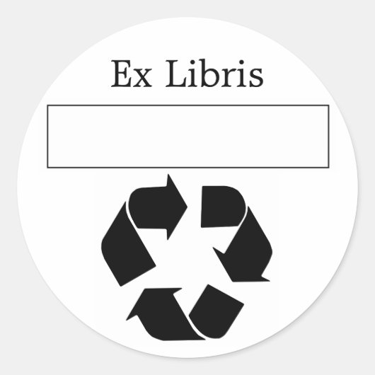 Ex Libris Bookplaat Ronde Sticker (Voorkant)