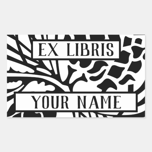 Ex Libris Bookplate Pine Cones Rechthoekige Sticker (Voorkant)