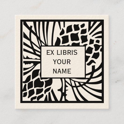 Ex Libris Bookplate Pine Vierkante Visitekaartje (Voorkant)