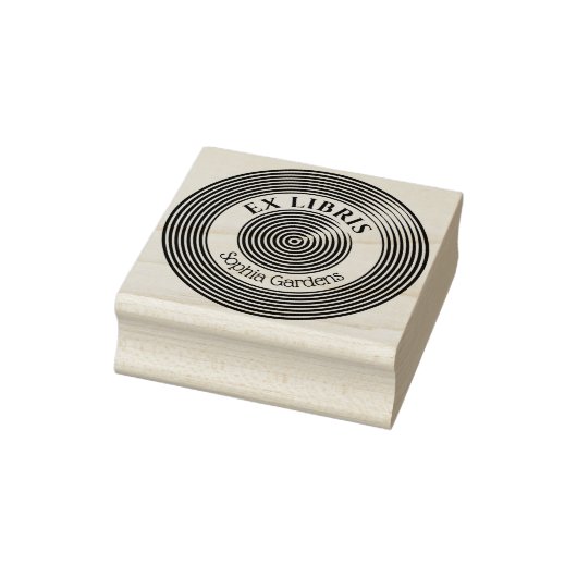 Ex Libris Concentric Circles v2 Rubberstempel Rubberstempel (Stempel)