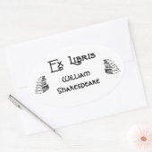 Ex Libris Deco Letters Books Custom Bookplate Ovale Sticker (Envelop)