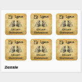 Ex Libris Deco Letters Books Custom Bookplate Vierkante Sticker (Vel)