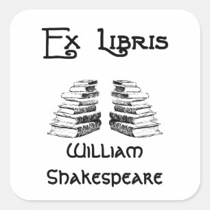 Ex Libris Deco Letters Books Custom Bookplate Vierkante Sticker