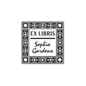Ex Libris Decoratief Rubberstempel (Afrduk)