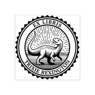 Ex Libris - Dinosaurus Rubberstempel