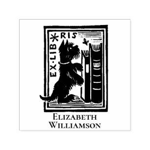 Ex Libris Dog Book Return Zelfinktende Stempel