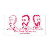 Ex Libris - Drie Man v4 Zelfinktende Stempel (Design)