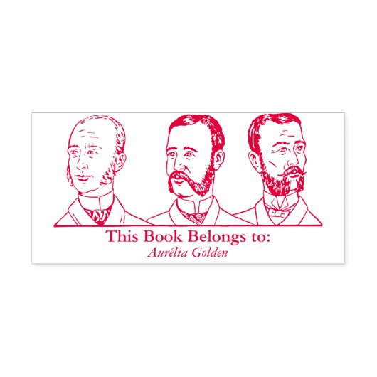 Ex Libris - Drie Man v4 Zelfinktende Stempel (Design)