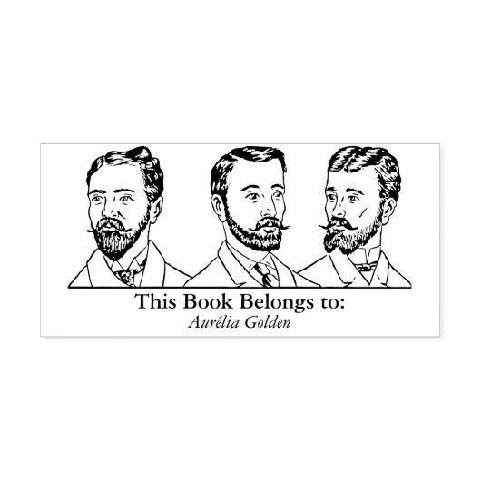 Ex Libris - Drie Man v5 Rubberstempel (Afrduk)