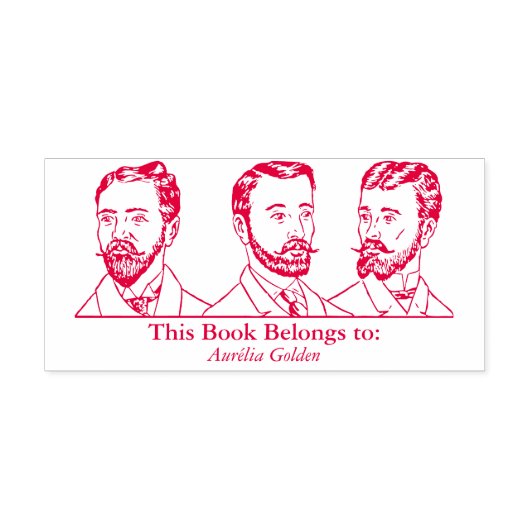 Ex Libris - Drie Man v5 Zelfinktende Stempel (Design)