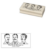 Ex Libris - Drie mannen v1 Rubberstempel (Gestempeld)