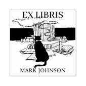 EX libris exlibris Book booklibrary bookplate kat Rubberstempel (Afrduk)
