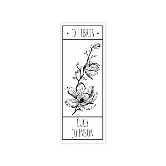 EX libris exlibris Book library bookplate bloem Rubberstempel (Afrduk)