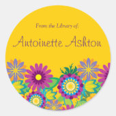 Ex Libris Floral Étiquette (Devant)