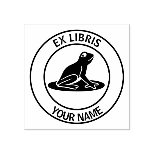 Ex libris frog bookplate 	rubberstempel (Afrduk)