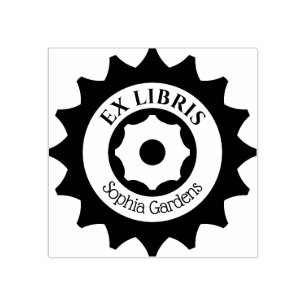 Ex Libris Gears Rubberstempel