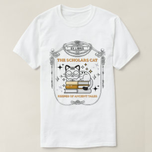 Ex Libris Geleerde Kat Donkere Academie Vintage Bo T-shirt