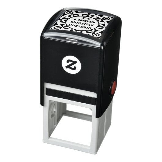 Ex Libris Geometric Book Stamp - Zelfinktmachine Zelfinktende Stempel (Product)