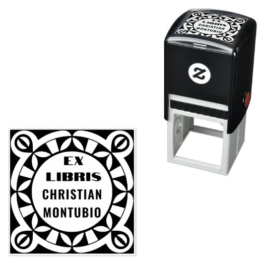 Ex Libris Geometric Book Stamp - Zelfinktmachine Zelfinktende Stempel (In situ)