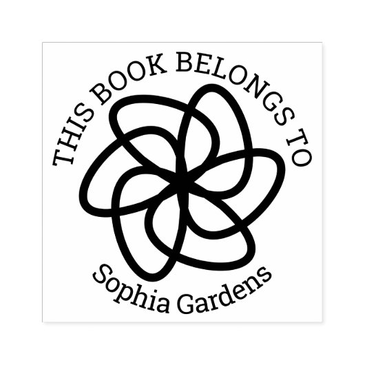 Ex Libris - Geometrische bloem 04 Rubberstempel (Afrduk)