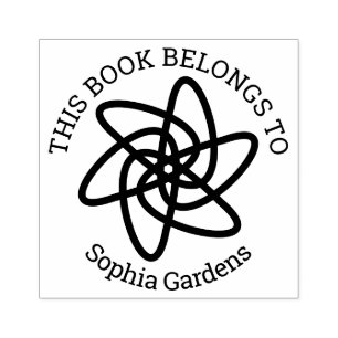 Ex Libris - Geometrische bloem 05 Rubberstempel