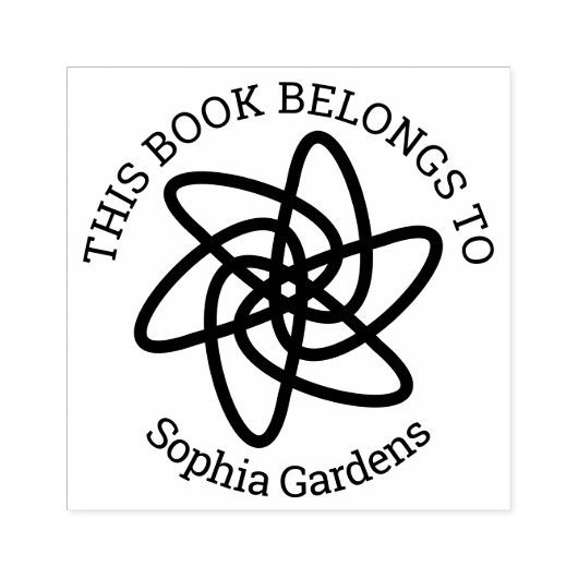 Ex Libris - Geometrische bloem 05 Rubberstempel (Afrduk)