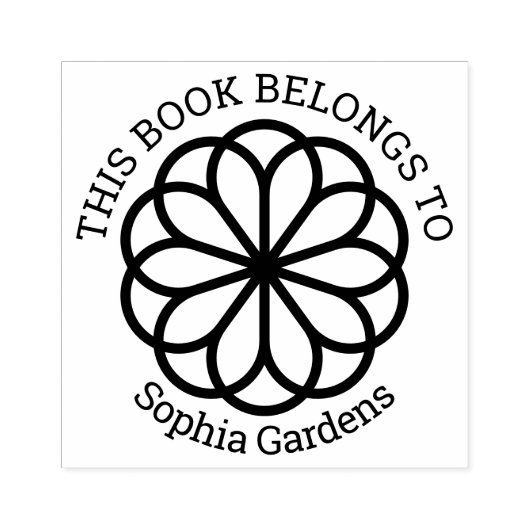 Ex Libris - Geometrische bloem 06 Rubberstempel (Afrduk)