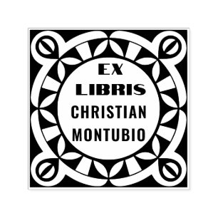 Ex Libris Geometrische Boekstempel - Zelfinktend Zelfinktende Stempel