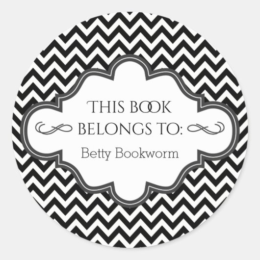 Ex Libris gepersonaliseerde bibliotheek Bookplate  Ronde Sticker (Voorkant)