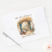 Ex Libris Gepersonaliseerde Referentie Vierkante Sticker (Envelop)