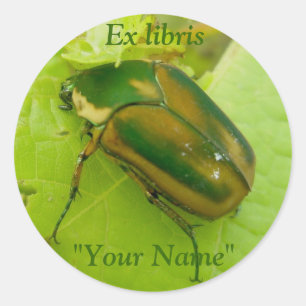 Ex libris Green June Beetle Stickers