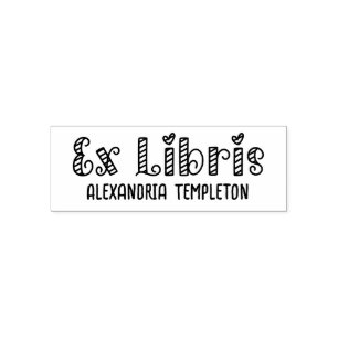 Ex Libris Hart Barberpaal Streep Bibliotheek Boek Zelfinktende Stempel