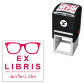 Ex Libris - Hipster Glasses Zelfinktende Stempel (In situ)