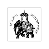 Ex Libris, Indiaas olifantenboek Rubberstempel (Afrduk)